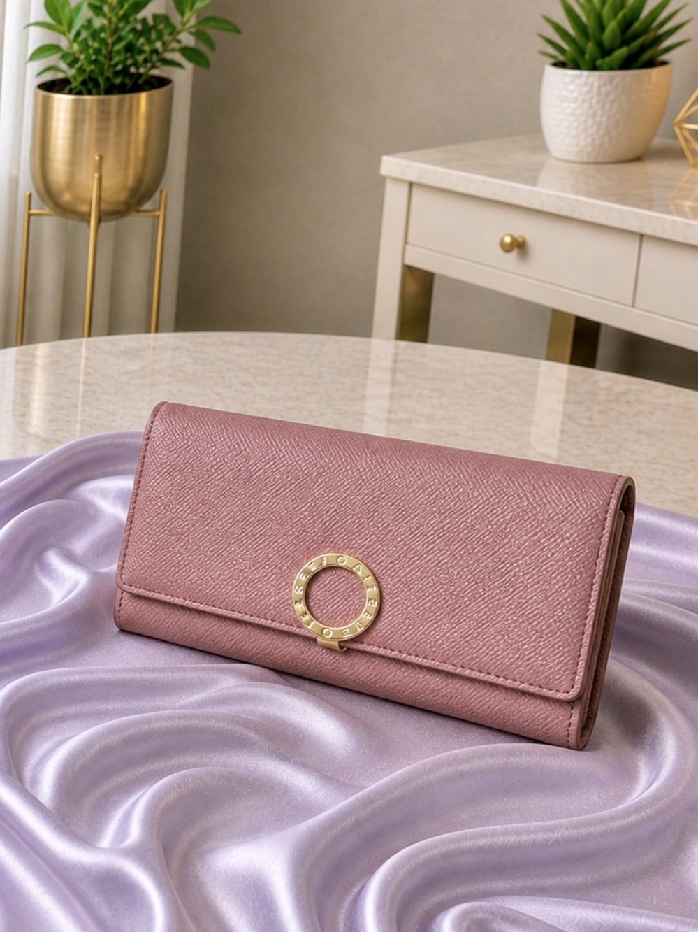 BVLGARI Bulgari Bulgari Logo clip Bifold Long Wallet